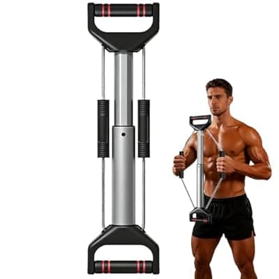 [Keepark] Chest Workout Equipment Arm Trainer - Adjustable 4 Resistance Levels Forearm Muscle Train Exerciser Strengthener for Men & Women, Ergonomic Home Gym Strength Trainer with Anti-Slip Handles