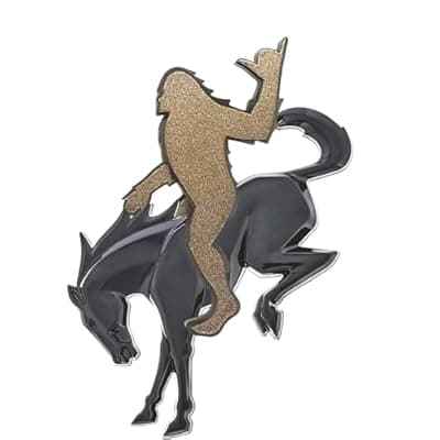 [Web Launcher String Shooters] Add-A-Squatch Emblem for Your Bronco,3D Tailgate Emblem Overlay for SUV - Universal Fit 3"x4" Raised Design, Black Automotive Decor with 3M Tape (Loose & Horse Emblem Set, Bronze)