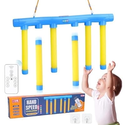 [OCES] OCES Reflex Stick Game, Reflex Sticks Reaction Training Hand Speed Challenge Game, Upgrade Hand Eye Coordination Training Catching Toy Remote Control 3 Adjustable Speed (Standard)