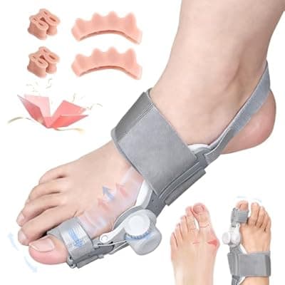 [Nuaoi] Nuaoi Bunion Corrector for Women Big Toe - Upgraded Bunion Corrector for Women Men Orthopedic Splint with Adjustable Knob, Toe Separator Straightener Pain Relief for Big Toe Alignment,Fits Right Foot