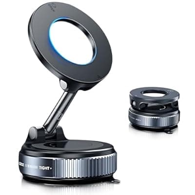 ELESULTRA Magnetic Phone Holder for Car - Suction Cup Phone Mount for Magsafe, Universal 360° Dashboard Phone Holder Vacuum Cell Phone Holders for Your Car/Gym/Mirror Car Mount for iPhone & Android