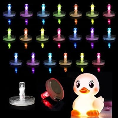 [Generic] Light Up Duck Plugs, Led Light Duck Plug Holder,16 Luminous Modes On-Off Control Led Lamp Rubber Duck Mount, Duck Holder Mount for Car Lover Car LED Lights Christmas (Excluding Rubber Duck) (20PCS)