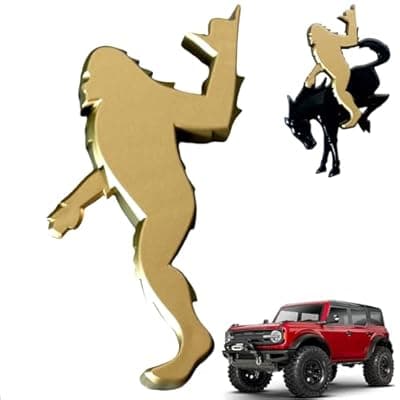 [ZAGEVIVIN] Bronco Sasquatch Emblem Overlay Decal, 3x4 Inch, Black Metallic, Weather-Resistant 3M Adhesive, 2021-2025 Models (Bronze Metallic, Shaka Sign)