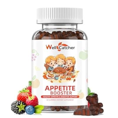[Wellcatcher] Wellcatcher Appetite Booster Gummies for Kids Adults: Picky Eater Vitamins Support Eat More Height Growth Gut Health & Nutritional Balance with Bromelain Hawthorn Zinc, Sugar Free 60CT