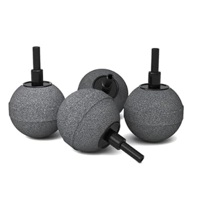 [LYCLEAN] 4 Pack Air Stones for Ponds, Long Lasting Aerator Oxygen Diffuser, 1.5 Inch Air Bubble Stone Aerator Bubble Diffuser, Aquarium Air Pump Accessories Airstone for Fish Tanks, Pond and Hydroponics