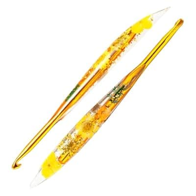 [YOJOB] 6mm Crochet Hooks,Ergonomic Crochet Hook with Floral Resin Grips,Stylish and Unique,Crocheting kit for Beginners, Arthritic Hands and Professional