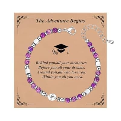 [Ediseng] Ediseng Graduation Compass Bracelet for Her,Class of 2025,Personalized Graduation Gifts for High School/College/Masters Degree/Nurse/8th Grade/5th Grade/Middle School