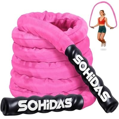 [SOHIDAS] SOHIDAS Weighted Jump Rope for Men Women, 3.68LB Adult Jump Ropes for Fitness Heavy Skipping Rope, Jumping Rope for Training Muscle Speed Home Gym Workout Equipment Exercise Jumpropes Weight Loss