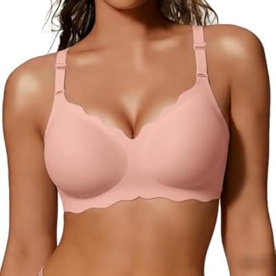 [COCOMARTS] COCOMARTS Jelly Bras for Women No Underwire Scalloped Push Up Wireless Bralettes Seamless Soft Comfort Everyday Tshirt Bra