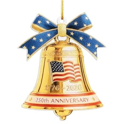[Valyria] United States 250th Anniversary Bell Ornament, 2D Acrylic 1776 2026 Liberty Bell American Flag Decorations, America 250 Years Christmas Tree Ornaments for US Citizens