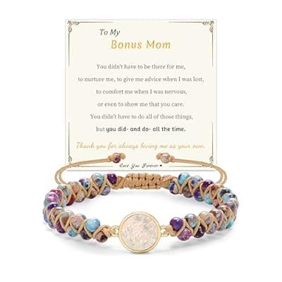 Sistble Gifts for Daughter Granddaughter Valentines Day Gifts for Her To My Mom Grandma Wife Girlfriend Sister Jasper Heart Bracelets Birthday Anniversary Christmas Stocking Stuffers Jewelry for Women