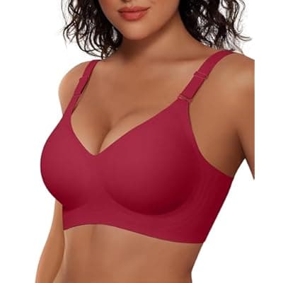 [Vertvie] Vertvie Womens Wireless Jelly Bras No Underwire Push Up Seamless Bra Supportive Full Coverage Bralette Regular and Plus Size