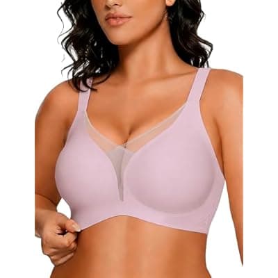 [COCOMARTS] COCOMARTS Jelly Bras for Women No Underwire Push Up Deep V Mesh Comfort T Shirt Bralette Wireless Seamless Everyday Bra