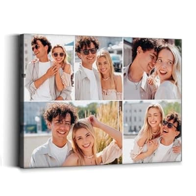 [Raxovylz] Raxovylz Custom Personalized Canvas Prints with Your Photos 9 styles Personalized Pictures Print On Canvas Wall Art for Wedding Family Friends Baby Pet Home Decor Gifts Ship Next Day (Style 6)