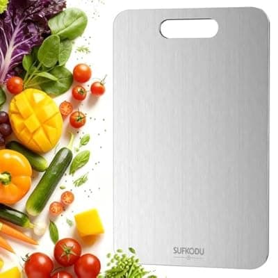 [sufkodu] Titanium Cutting Board, 100% Double-Sided Titanium Cutting Boards for Kitchen, Dishwasher Safe Non-Toxic Chopping Boards for Meat, Vegetables, Fruits, Raw and Cooked Food Prep,13"L x 8"W