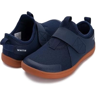 [WHITIN] WHITIN Little/Big Kid Wide Width Barefoot Shoes | Boys/Girls Minimalist Elastic Opening Sneakers | Flexible- Zero Drop Sole
