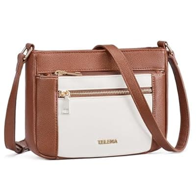 [Telena] Telena Crossbody Bags for Women, Leather Cross body Purse With Adjustable Strap