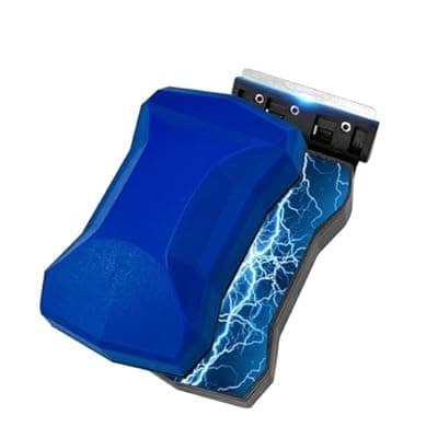 [LYCLEAN] Magnetic Fish Tank Glass Cleaner, Dual-Blades Algae Scraper Glass Cleaner Scrubber with 2 Detachable Scrapers, Double Side Floating Magnetic Brush for 0.6-0.8 Inch Thick Glass Aquariums Tank, Size L