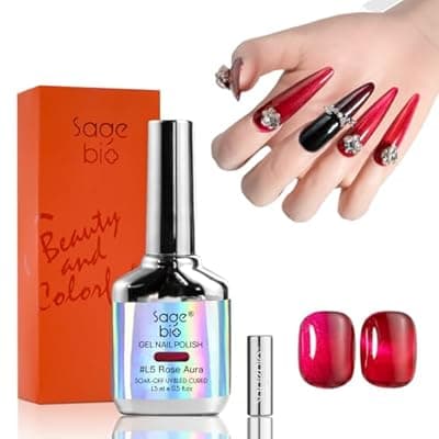 [SAGEBIO] SAGEBIO Cat Eye Gel Nail Polish, 15ml Magnetic Gel, High-Gloss 3D Effect with Magnet Stick, Long-Lasting, Easy Application for DIY Manicures, 03