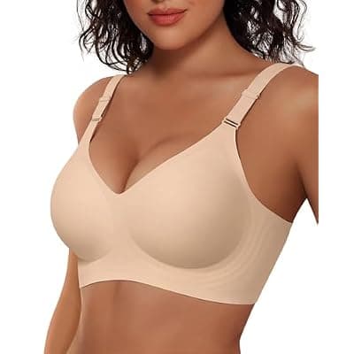 [Vertvie] Vertvie Womens Wireless Jelly Bras No Underwire Push Up Seamless Bra Supportive Full Coverage Bralette Regular and Plus Size