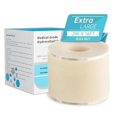 [XANBYYE] Medical Grade Hydrocolloid Bandages Roll, Hydrocolloid Pimple Patch Roll for Acne, Wound Care, Burns, Blisters, Bed Sore, First Aid Kit Essential, 0.3mm Thickness bandaids, 2in*16ft, Semi-Transparent