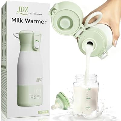 [JDZ] JDZ Portable Bottle Warmer 16000mAh Rechargeable, 17oz Milk Warmer for Travel with Rapid Heating, 7 Temp Settings, 316 Stainless Steel Water Warmer with LED Display for Breast Milk, Formula, Water