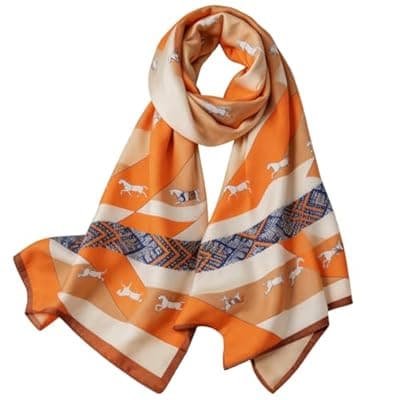 [DiaryYomi] Large Silk Shawl Scarf for Women-Lightweight Satin Long Wrap Silky Fashion Neck Scarf Hijab Headscarf Sun Cover Shawl