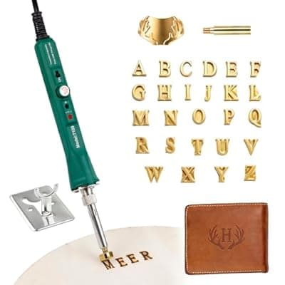 [AKLOPE] 27Pcs 5/8" Branding Iron for Wood Leather Hats, Alphabet A-Z &1Antlers Design Gifts for Wedding & Hand Craft for DIY Hat Heat Press, Witchcraft Supplies