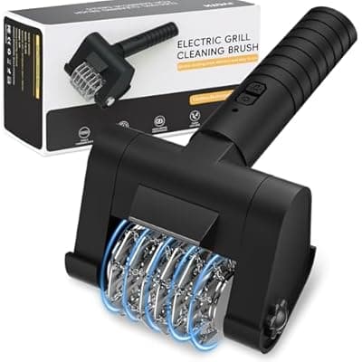 [JVGTH] JVGTH Electric Grill Brush BBQ Grill Cleaning Brush 450 RPM Stainless Steel Removable Head Type-C Rechargeable with LED Light Grill Cleaner Brush
