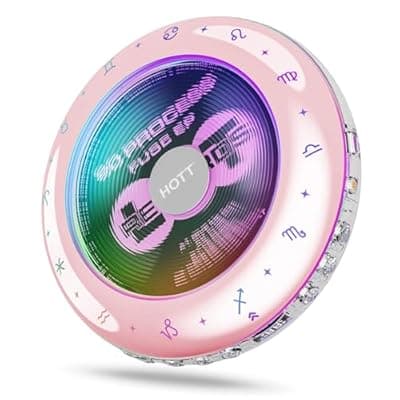 [QDZ] HOTT C901 CD Player Portable,Kpop Album CD Players with Bluetooth 5.3 Anti Skipping cd Player Rechargeable 1800mAh with Support TF Card/12 Astrology Signs/RGB Light Small CD Players for Car Travel
