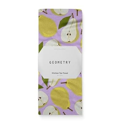 [GEOMETRY] GEOMETRY Spring Kitchen Towels - Quick Dry Microfiber Cloth Spring & Summer Dish Towels for Kitchen Drying - Premium Quick Dry Towel - Pear Slices, 18" x 30" - 1-Pack
