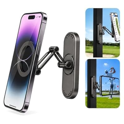 [Atofoi] Atofoi Magnetic Golf Cart Phone Holder with 3-Fold Adjustable Arm & 360° Rotation, Compatible with MagSafe Devices, Phone Mount for Compatible iPhone & Android Smartphones, Golf Accessory Gift