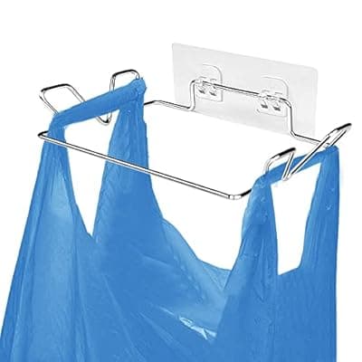 [Oniapro] Oniapro Trash Bag Holder for Cabinet Doors & Cupboards, Large Stainless Steel Portable Hanging Garbage Bag Holder, Kitchen Trash Can for Under Sink Trash, Camping Accessories
