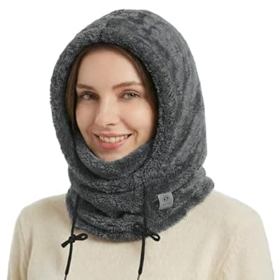 [ShinHye] ShinHye Balaclava Fleece Ski Mask for Men Women Winter Face Masks Windproof Hooded Scarf Cold Weather Hat Neck Warmer