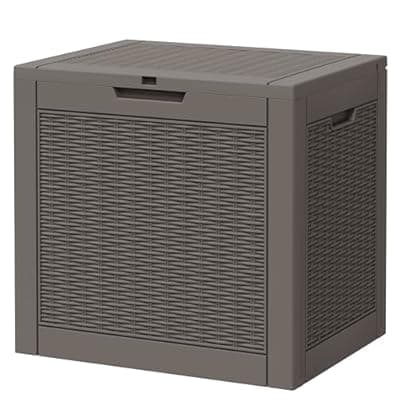 [NBYSGO] NBYSGO Oudoor Storage Deck Boxes Waterproof, Waterproof and UV Resistant Outdoor Storage Box Lockable Lid for Delivery Box, Indoor, Garden Tools, Pool Supplies, Patio (Grey, 31 Gallon)