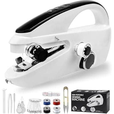 [PIRUZHAO] Hand Held Sewing Machines For Adults, Hand Held Sewing Machines For Hemming with Test Fabric(Not second-hand), Easy To Use Heavy Duty Rechargeable Hand Cordless Sewing Machine For Beginners, Women
