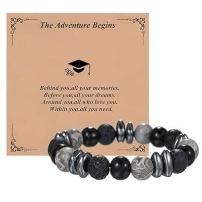 [Ediseng] Ediseng Class of 2025 Graduation Gifts for Him Her,Beaded Bracelets for Men,Cool Graduation Bracelets for College/High School/Middle School/Masters Degree/8th Grade/5th Grade