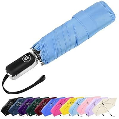 [Lejorain] Lejorain Mini Umbrella for Travel Automatic - Folding Compact Flat Umbrella Lightweight Strong Portable Umbrellas for Rain Adults