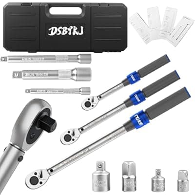 [DSBYKJ] DSBYKJ 10pcs Torque Wrench Set 1/2 3/8 1/4 inch Drive Click, 3Pcs Torque Wrenches 10-170 FT.LB,5-50FT.LB,20-240IN.LB, Inch pound Torque Wrench with 3 Pcs Adapter for Bike,Car, Truck,Tractor