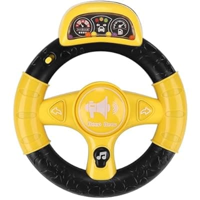 [Accmor] Accmor Stroller Steering Wheel Toy, Music Sound Simulated Steering Wheel for Stroller Shopping Carts Cart Universal Detachable Pretend Driving Funny Toy Attachment