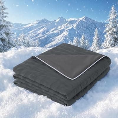 [GEMBED] GEMBED Cooling Blanket Twin Size – Summer Cooling Blanket for Hot Sleeper, Double-Sided Design Cold Unfilled Blanket Thin Lightweight Breathable for Night Sweat Bed Couch Sofa - Grey, 60"x80"