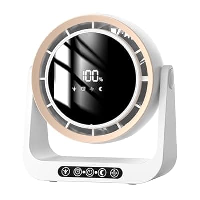 [Honjince] Honjince Turboforce Desk Fan, Portable Battery Powered Wall Mount Fan,Use for Travel, Dorm and Bedroom,Gift (White)