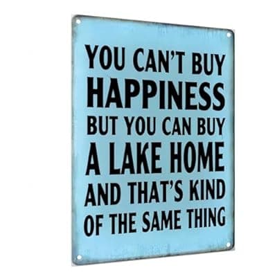 [Carastora] Carastora Vintage Lake Home Wall Sign – Metal Lake House Decor for Cabin, Porch, or Outdoor Retreat – Gift for Lake Lovers, 12x8 Inch