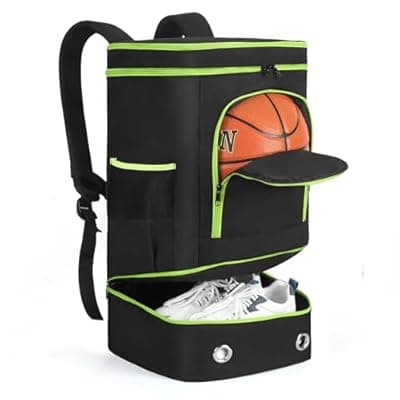 [YOJOB] YOJOB Basketball Backpack, Large Sports Bag with Separate Ball Holder & Shoes Compartment, Water Resistant Basketball Bag Best for Basketball, Soccer,Volleyball,Gym,Swim