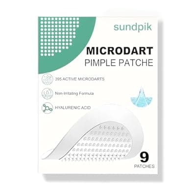 [sundpik] sundpik Microdart Pimple Patches for Face 9 Count,Hydrocolloid Acne Patches,for Early Stage Zits,Spot Patch with 395 Microdart