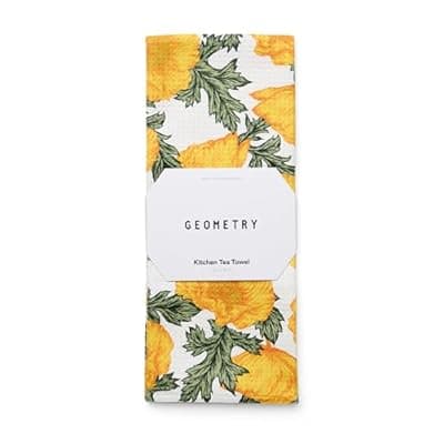 [GEOMETRY] GEOMETRY Tea Towels – Spring & Summer Collection – Quick-Dry, Ultra-Absorbent, Reusable Microfiber Kitchen Towels for Drying & Cleaning - Field of Gold - 1 Pack