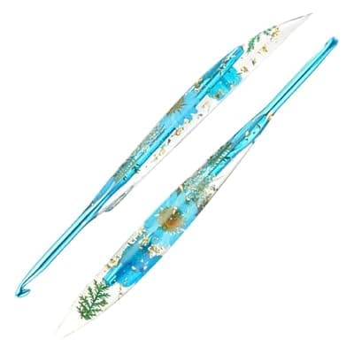 [YOJOB] 5mm Crochet Hooks,Ergonomic Crochet Hook with Floral Resin Grips,Stylish and Unique,Crocheting kit for Beginners, Arthritic Hands and Professional