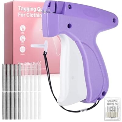 [Niodel] Portable Stitch Gun for Clothes, Micro Handheld Quick Clothing Fixer & Stitchy Tagging Gun, Sewing Kit with 6 Needles, 1000 Black & 1000 White Fasteners