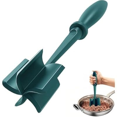 [liboyixi] Meat Chopper for Hamburger, Premium Heat Resistant Masher and Smasher for Ground Beef, Turkey and More, Nylon Ground Beef Chopper Tool and Meat Fork, Non Stick Mix (aqua)
