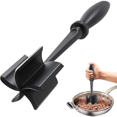 [liboyixi] Meat Chopper for Hamburger, Premium Heat Resistant Masher and Smasher for Ground Beef, Ground Turkey and More, Nylon Ground Beef Chopper Tool and Meat Fork, Non Stick Mix (black)